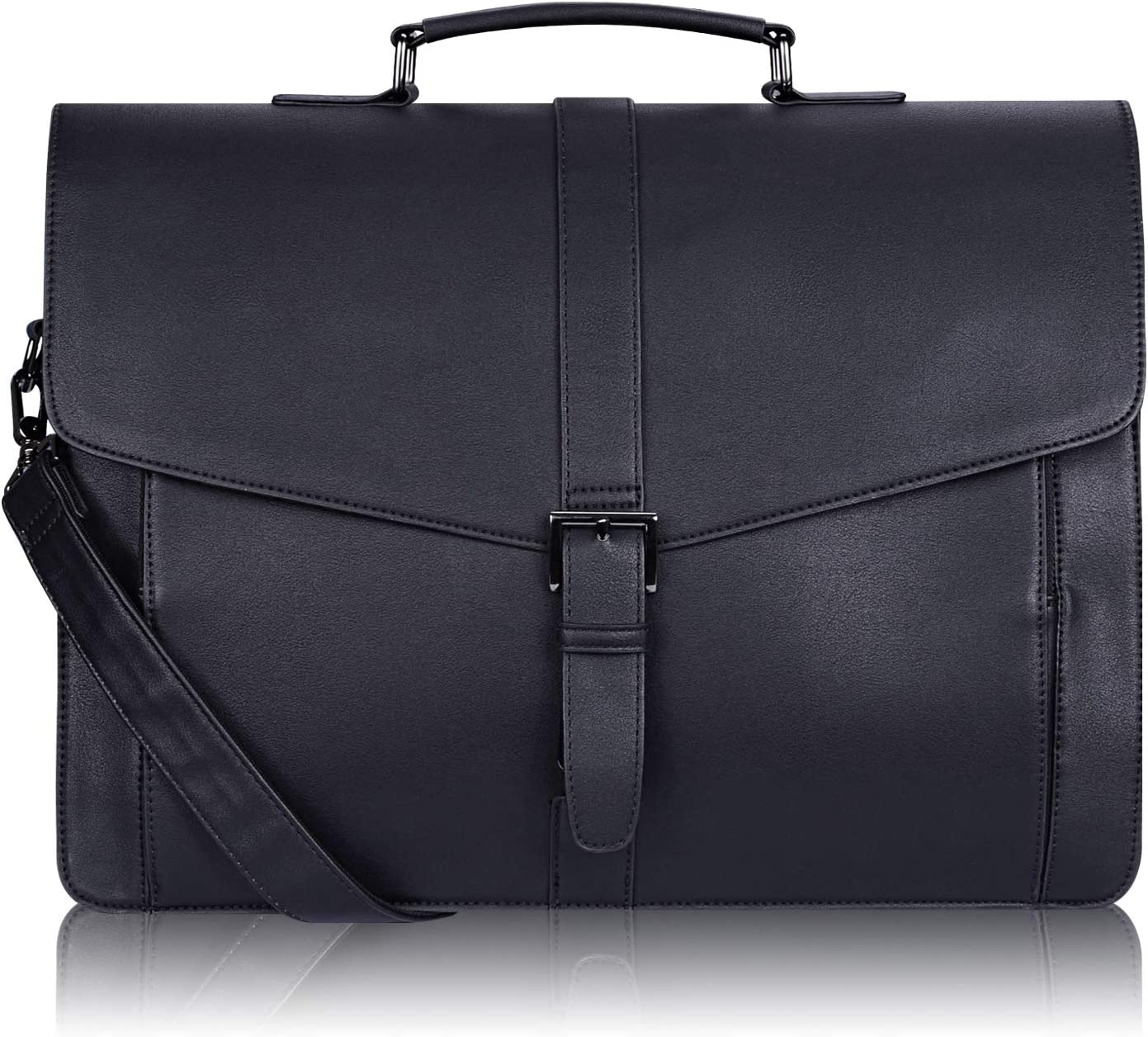 ESTARER Men's Leather Briefcase for Travel/Office/Business 15.6 Inch Laptop Messenger Bag