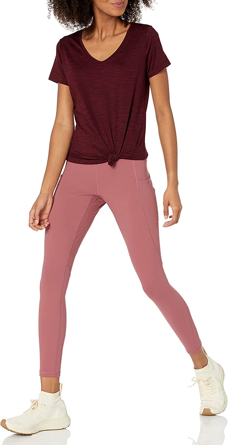 Amazon Essentials Women's Tech Stretch Short-Sleeve V-Neck T-Shirt (Available in Plus Size), Multipacks