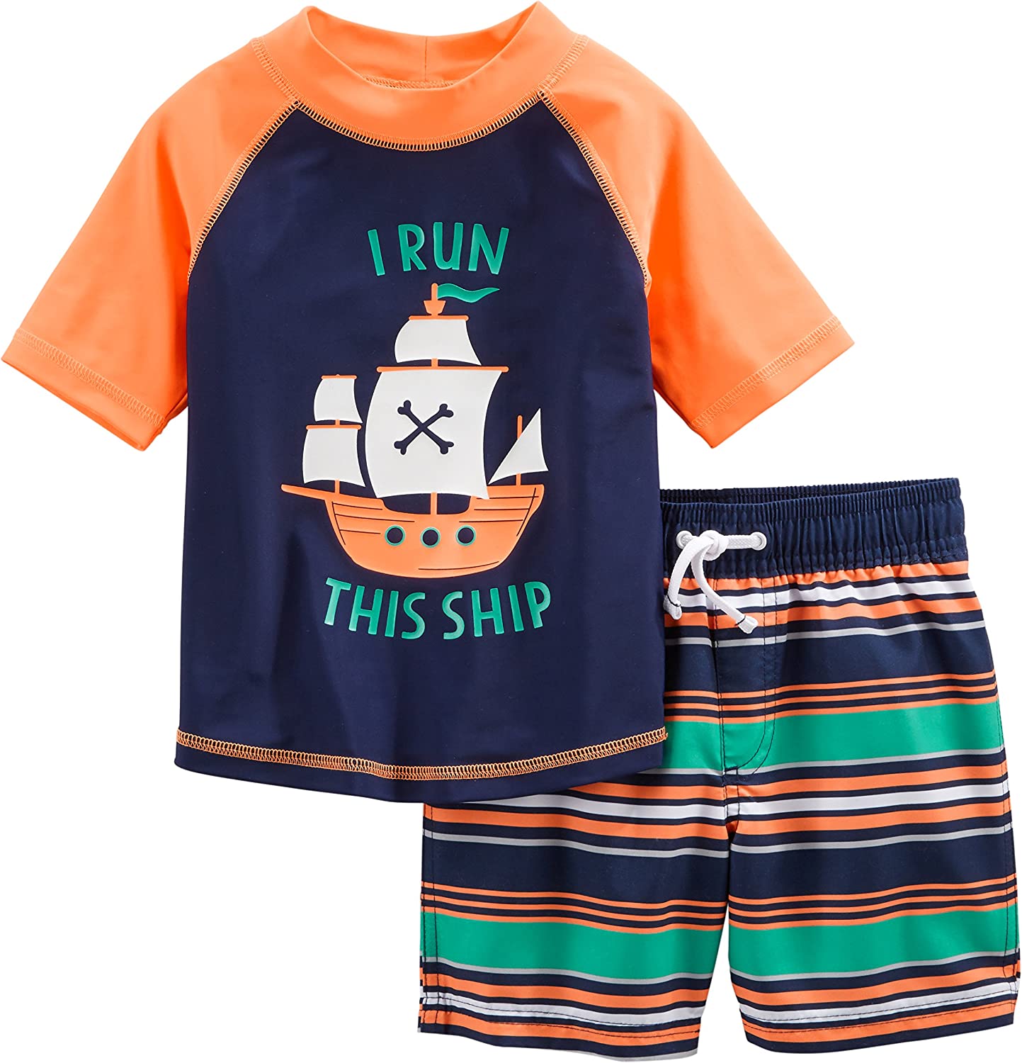 Simple Joys by Carter's Toddlers and Baby Boys' Swimsuit Trunk and Rashguard