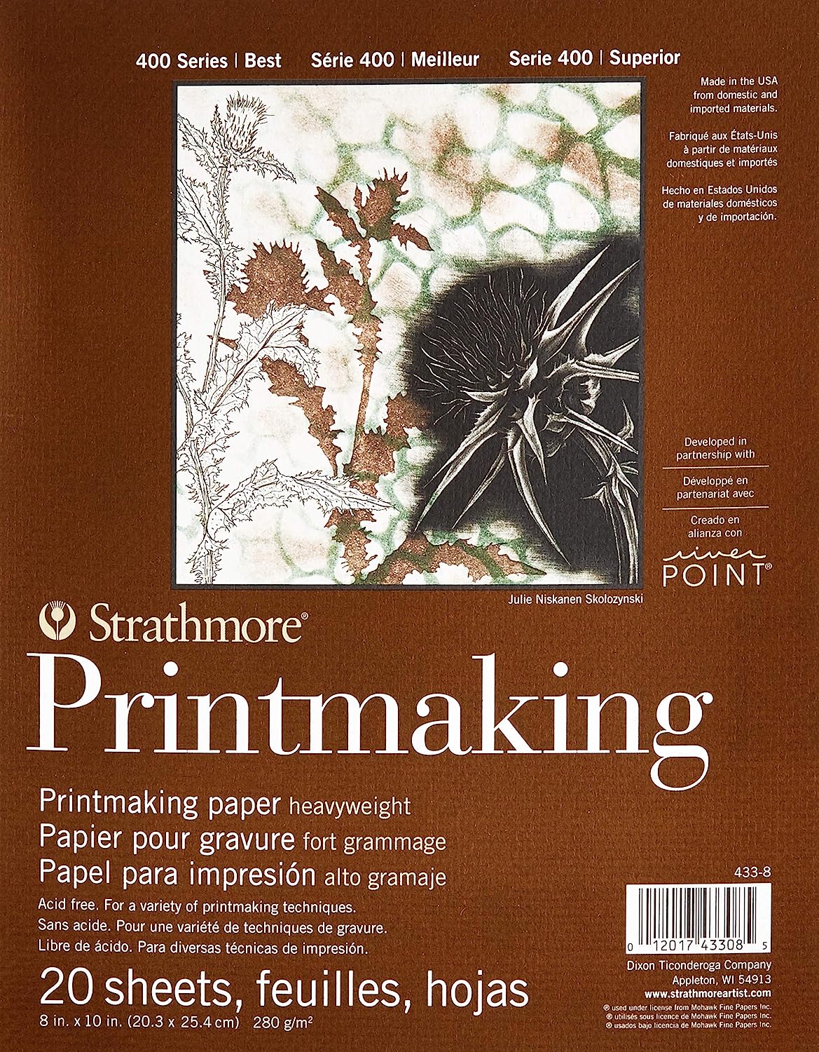 Strathmore Printmaking Paper Pad 8"X10"-20 Sheets -62433800