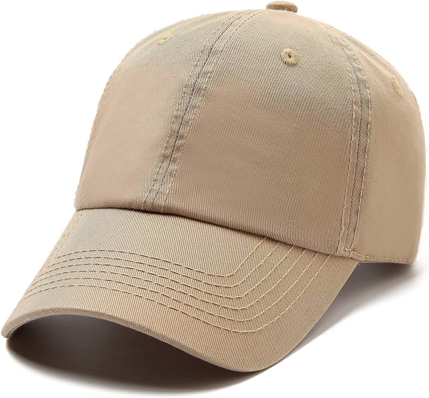 Lanzom Men Women Adjustable Baseball Cap Vintage Cotton Washed Distressed Hats Twill Plain Dad Hat with Ponytail