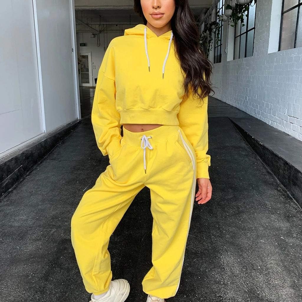 YUTRD ZCJUX Summer Hoodies Tracksuit Women Lounge Sports Wear 2 Piece Pants Set Sets Clothes Ensemble Femme (Color : B, Size : Medium)