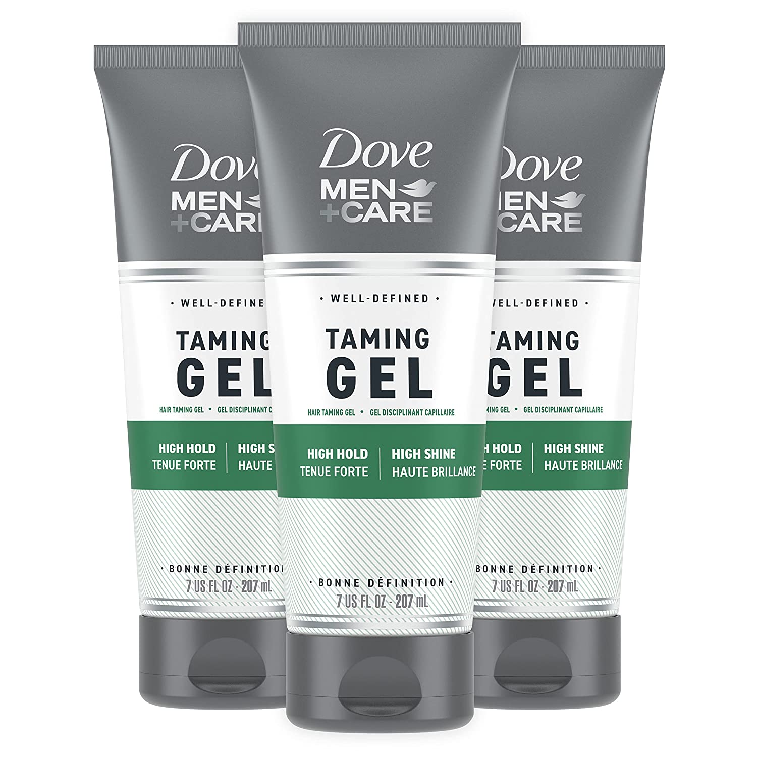 Dove Men+Care Styling Gel for a Strong Hold Hair Taming Gel Hair Styling Product for Thicker and Healthier Looking Hair, 7 Fl oZ (Pack of 3)