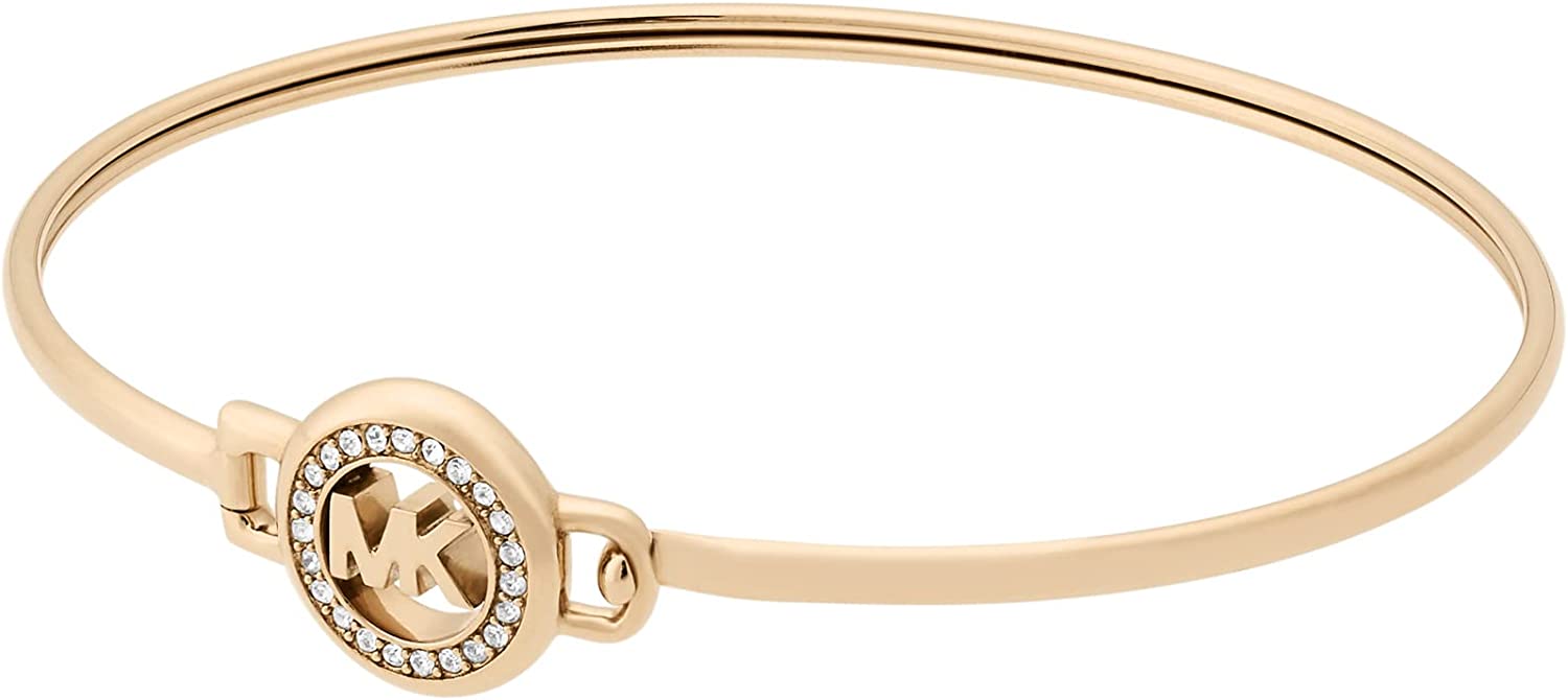 Michael Kors Women's Stainless Steel Bangle Bracelet with Crystal Accents