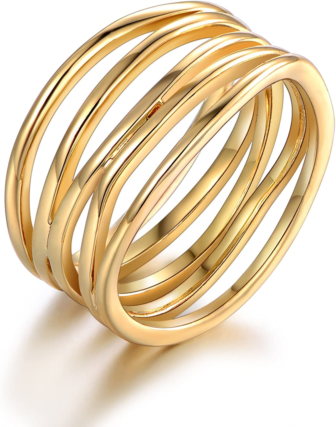 Barzel Gold, Rose Gold & White Gold Plated Statement Ring