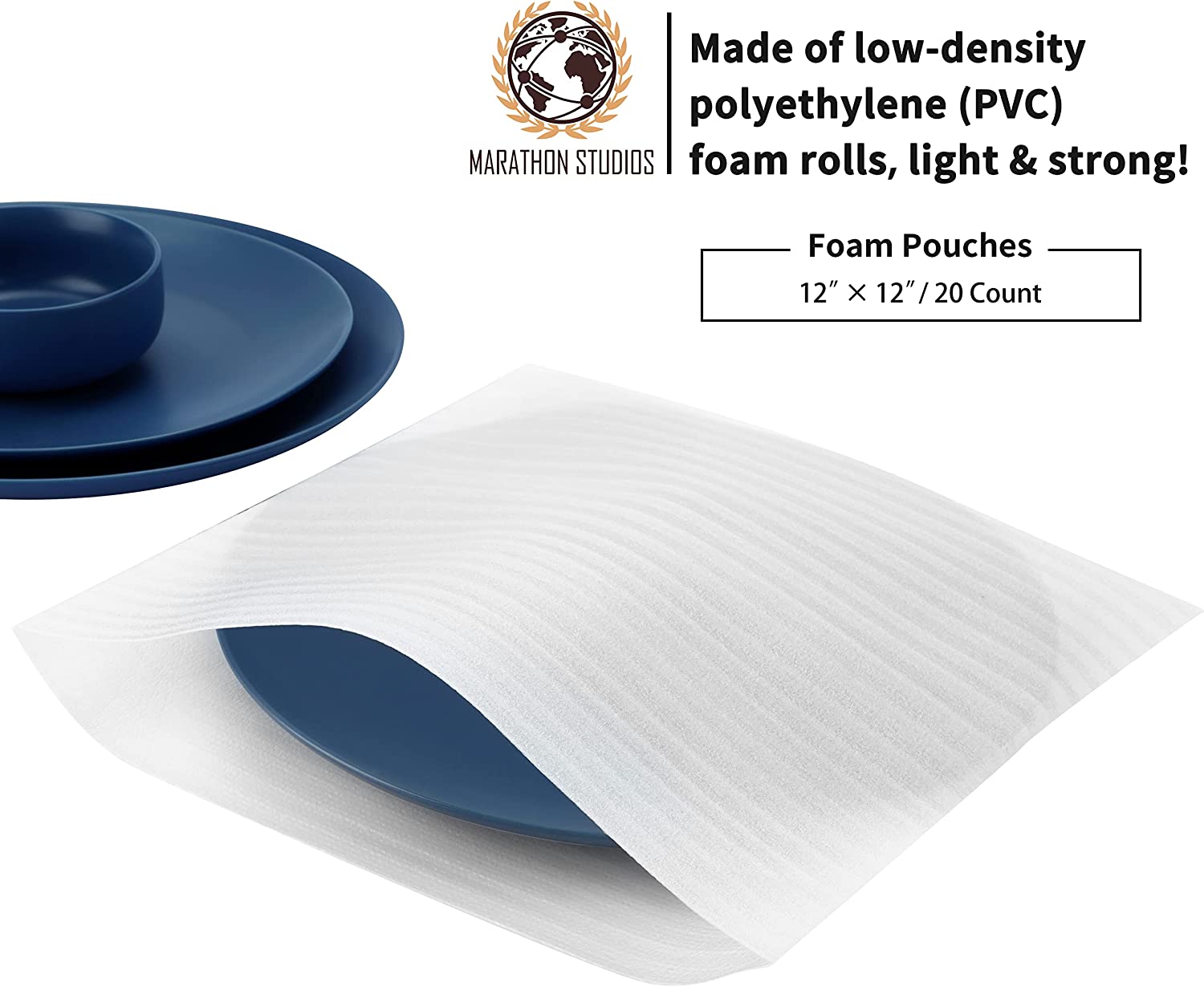 Foam Pouches & Foam Wrap Sheets - 80 Count 4 Sizes - Packing Foam for Moving/Shipping, Fragile Labels, Dish Packing Supplies/Material, Cushioning Foam Padding for Packaging Dishes/China/Plates/Mugs