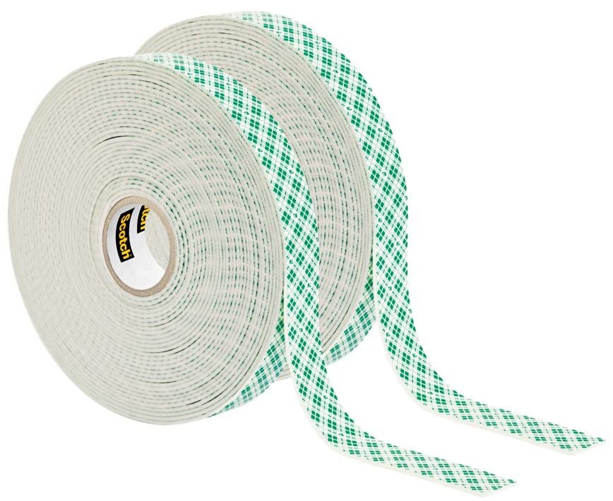Scotch Indoor Mounting Tape, 0.75-in x 350-in, White, Holds up to 10 lbs, 2-Rolls, ships in e-ecommerce packaging