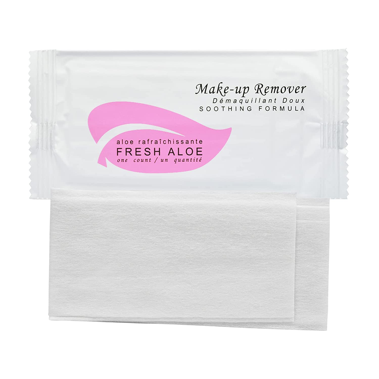 Fresh Aloe Makeup Remover Wipe for Hotel, AirBnB, VRBO, Vacation Rental (Case of 50)