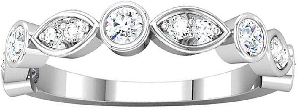 Madina Jewelry 0.50 ct Ladies Round Cut Diamond Wedding Band Ring in Platinum