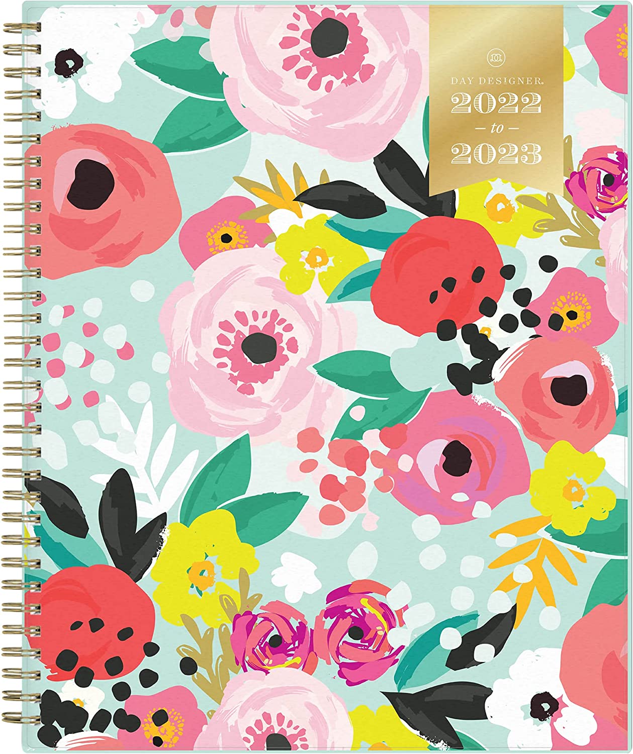 Day Designer for Blue Sky 2022-2023 Academic Year Weekly & Monthly Planner, 8.5" x 11", Frosted Cover, Wirebound, Secret Garden Mint (137896-A23)