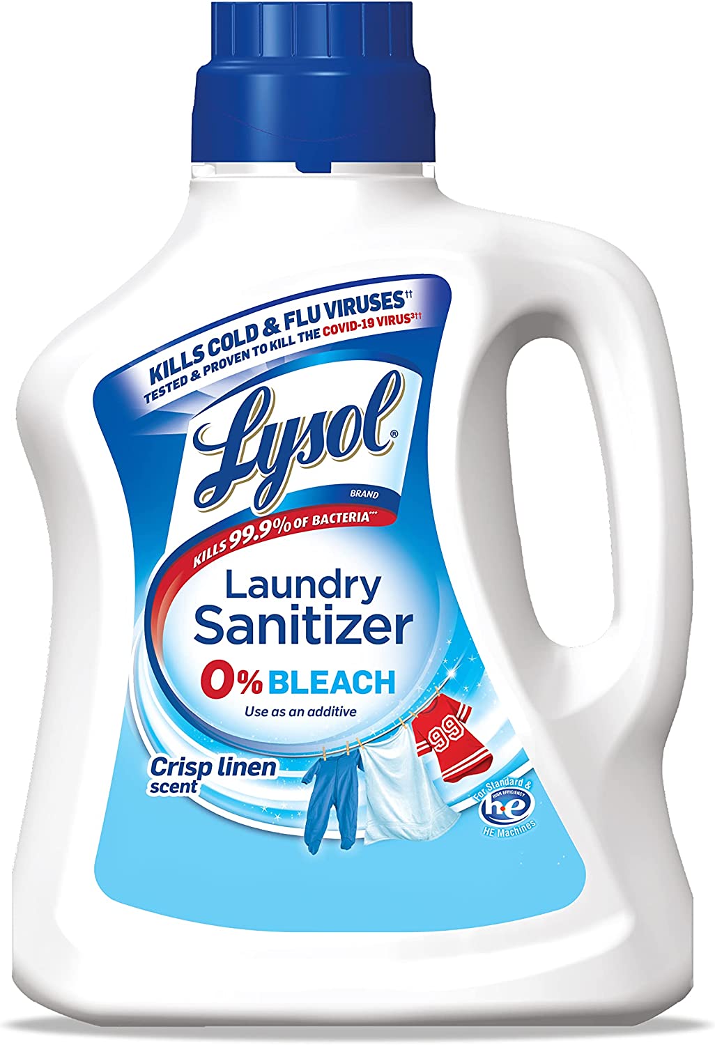 Lysol Laundry Sanitizer Additive, Bacteria-Causing Laundry Odor Eliminator, 0% Bleach Laundry Sanitizer, color, , Multi 90 Fl Oz Crisp Linen