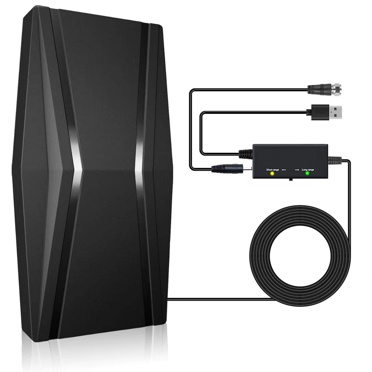 2023 Upgraded TV Antenna for Smart tv Up to 520+ Miles, Digital TV Antenna with Amplifier and Signal Booster-Amplified HD Antenna for TV Indoor/Outdoor-38ft Coax Cable - Support 4K 1080p