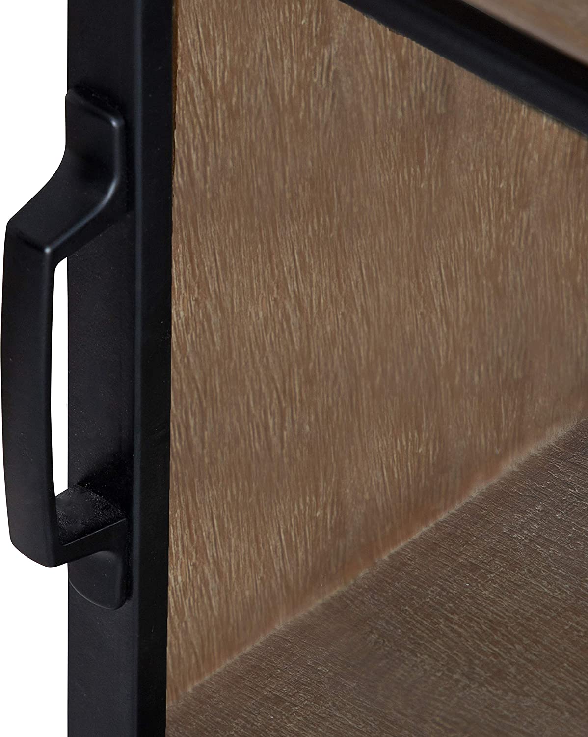 Kate and Laurel Barnhardt Decorative Wooden Wall Cabinet with Two Sliding Glass Doors, 30" x 28", Rustic Brown, Barndoor Modern Farmhouse Storage