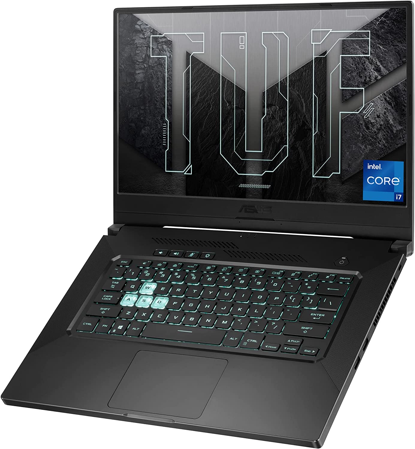 ASUS TUF Dash 15 (2021) Ultra Slim Gaming Laptop, 15.6" 144Hz FHD, GeForce RTX 3050 Ti, Intel Core i7-11370H, 8GB DDR4, 512GB PCIe NVMe SSD, Wi-Fi 6, Windows 10, Eclipse Grey Color, TUF516PE-AB73