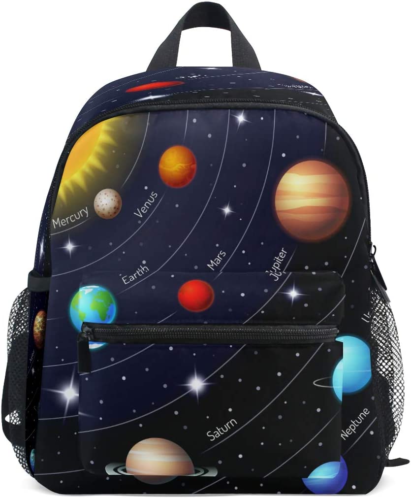 Solar System Planets Kids Backpack Toddler Girls Boys Preschool School Bag Casual Travel Daypack Bookbag Schoolbag for Junior Primary Nursery kindergarten Children Students