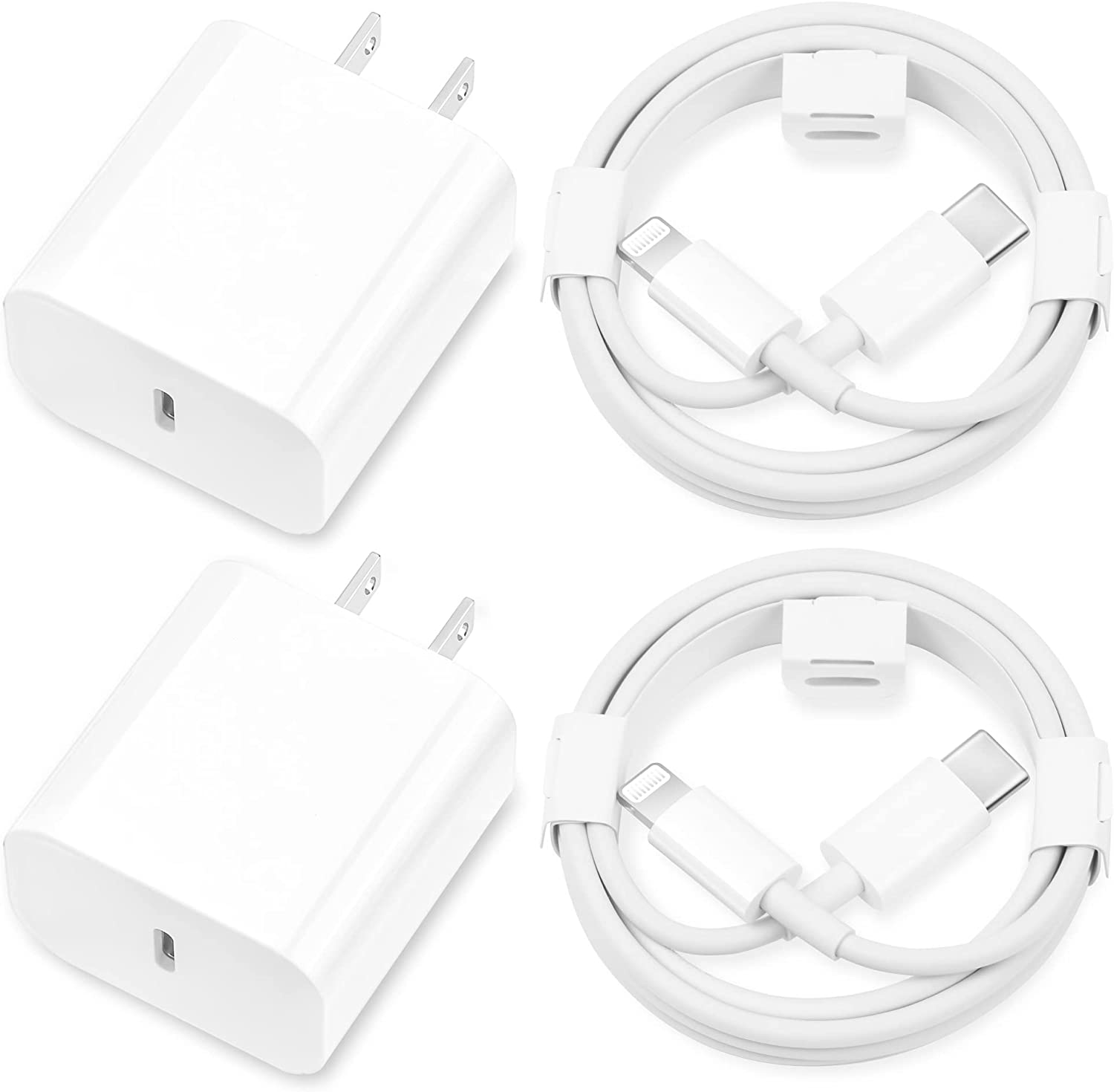 iPhone Charger Fast Charging,【Apple MFi Certified】 2Pack 20W Type C Fast Charger Block with 6FT USB C to Lightning Cable for iPhone 14/13/13 Pro/12/12 Pro/12 Pro Max/11/Xs Max/XR/X,iPad,AirPods Pro