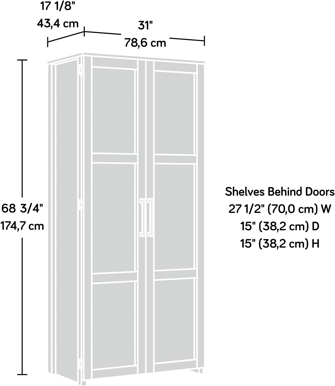 Sauder HomePlus Storage Cabinet， White finish