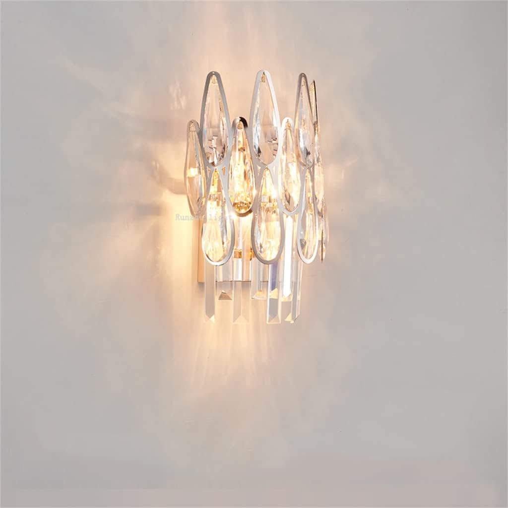 LIRUXUN Living Room Background Simple Creative Personality Corridor Stairs Bedroom Bed Light Crystal Wall Lamp Locker Room ( Color : Gray , Size : As The Picture Shows )