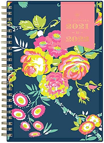 Day Designer for Blue Sky 2021-2022 Academic Year Weekly & Monthly Planner, 5" x 8", Flexible Cover, Wirebound, Peyton Navy (107927-A22)