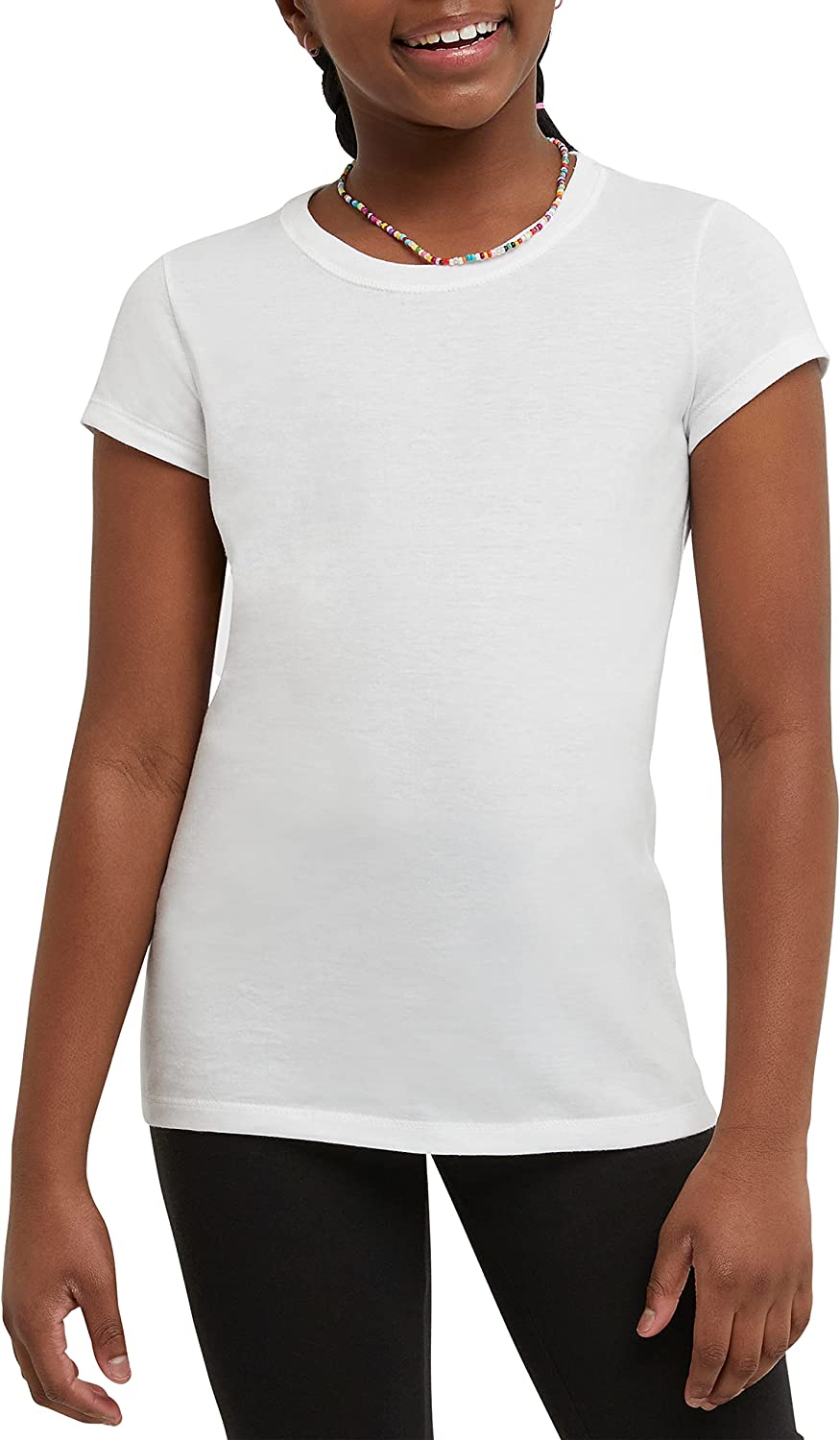 Hanes Girls’ Cotton T-Shirts, Essential Girls’ Tees, Cotton Shirts for Girls, 2-Pack