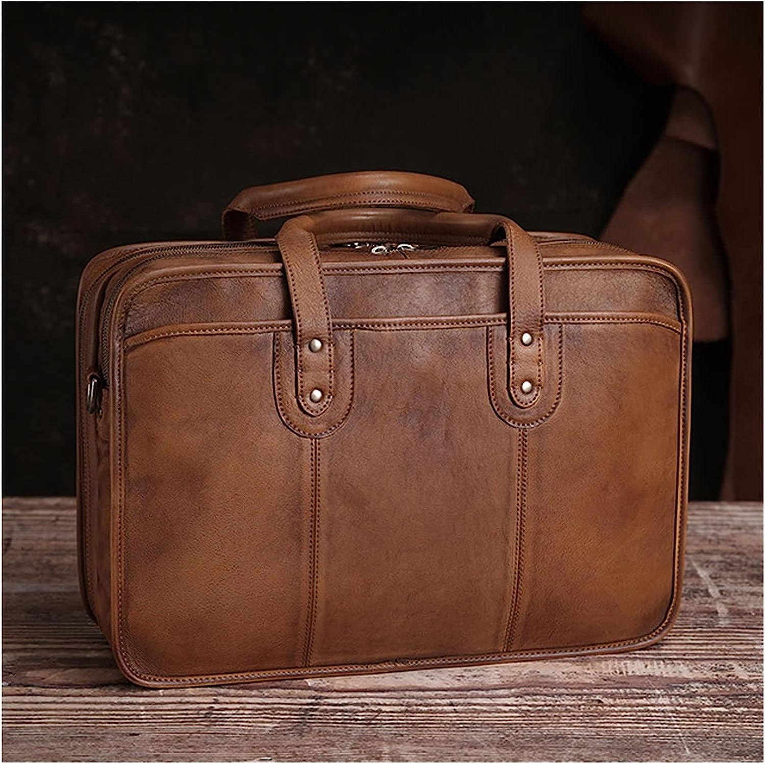 FEER Men's Handbag Briefcase Casual Large Capacity Shoulder Travel Bag for 16" Laptop