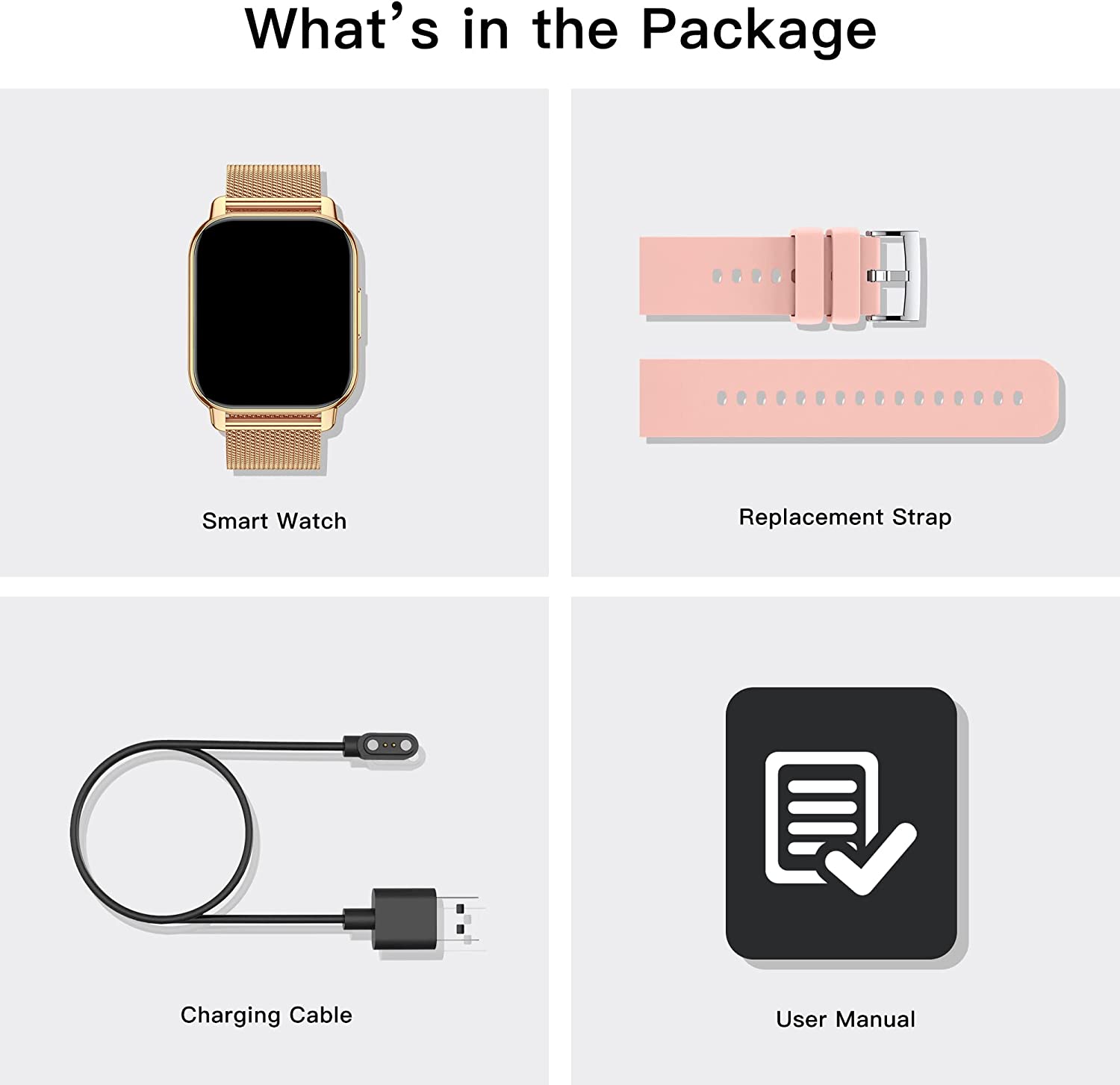 Popglory Smart Watch Call Receive/Dial, 1.85'' Smartwatch with AI Voice Control, Blood Pressure/SpO2/Heart Rate Monitor, Fitness Tracker Watch with 2 Straps for Men & Women iOS & Android Phones