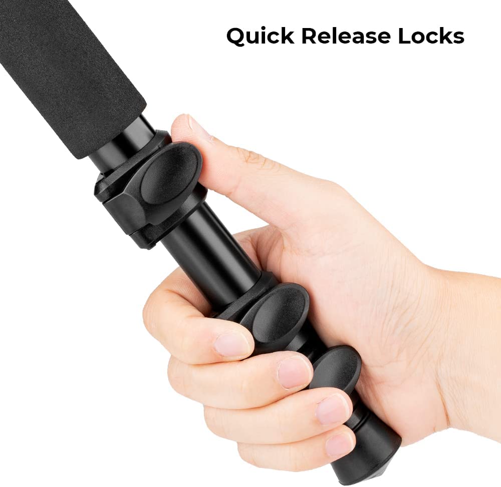 K&amp;F Concept 72 inch /185cm Camera Tripod，T254A3+BH-28L (S211) Transverse Center Column Aluminium DSLR Tripod with 360 Degree Ball Head，Quick Release Plate，Detachable Monopod 10kg Load Capacity