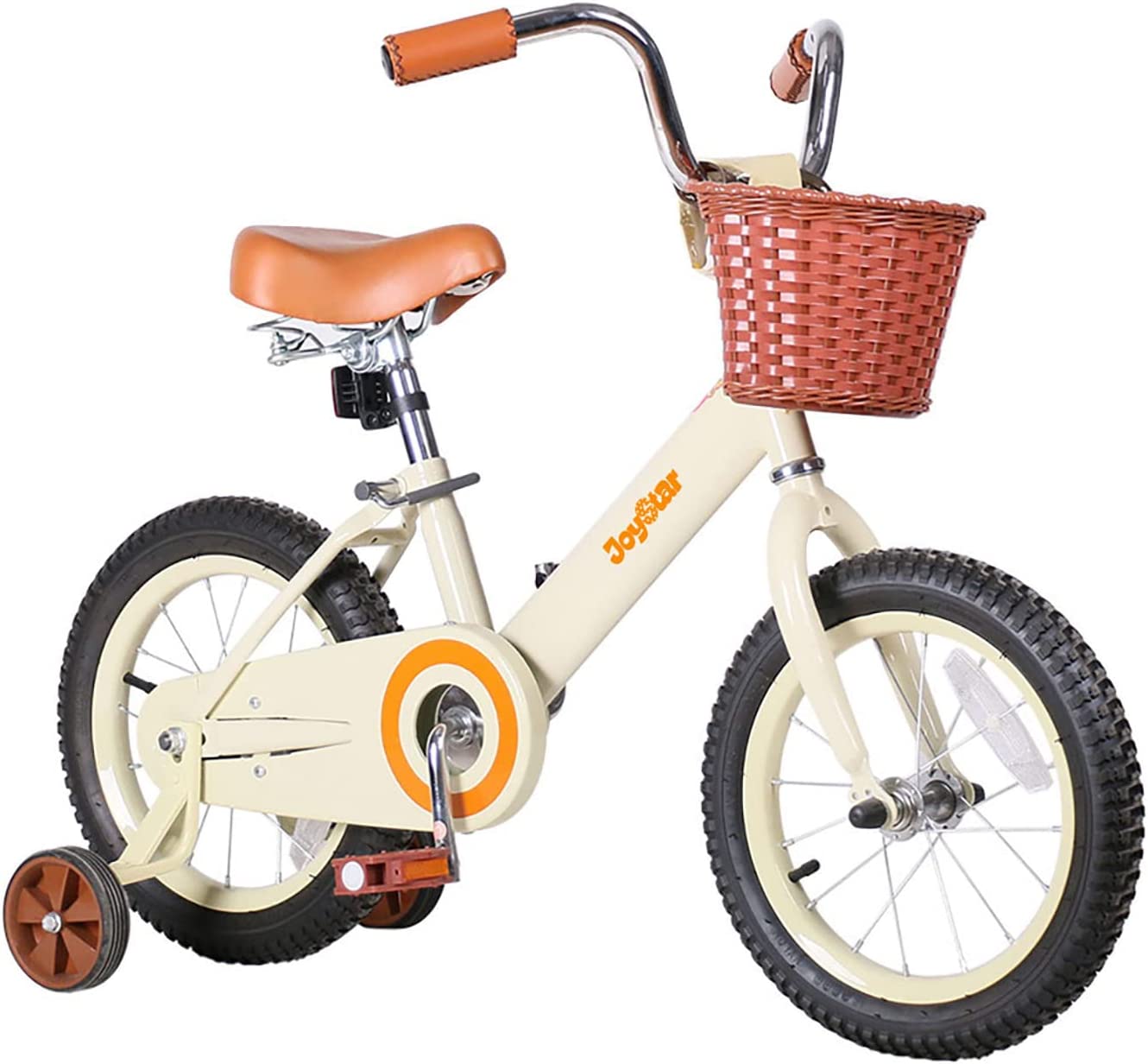 JOYSTAR Vintage 12 & 14 & 16 Kids Bike with Basket & Training Wheels for 2-7 Years Old Girls & Boys (Green, Beige & Pink)