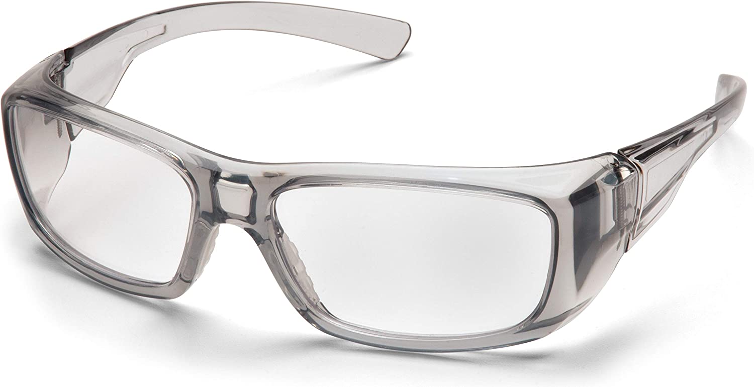 PYRAMEX SG7910D15 Pyramex Clear Safety Reader Glasses, Scratch-Resistant,Gray Frame