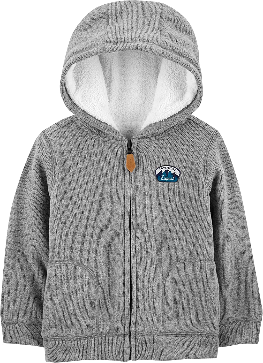 Simple Joys by Carter's Unisex Babies' Hooded Sweater Jacket with Sherpa Lining