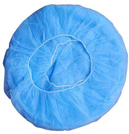 MEDICAL NATION 24" Disposable Bouffant Caps Hair Net | 100 Pack, Blue | Non-Woven, Non-Pleated Hairnets for Food Service, Labs, Medical, Work, Tattoo, Cooking | Blue, Size 24"