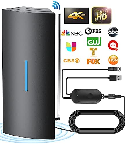 TV Antennas Up 560 Miles, Yamoti Upgraded Signal Receiver Secondary Enhanced Antenna TV Digital HD Indoor Outdoor, Powerful Amplifier TV Antenna Support 8K 4K 1080P Channels with 36FT HD Cable