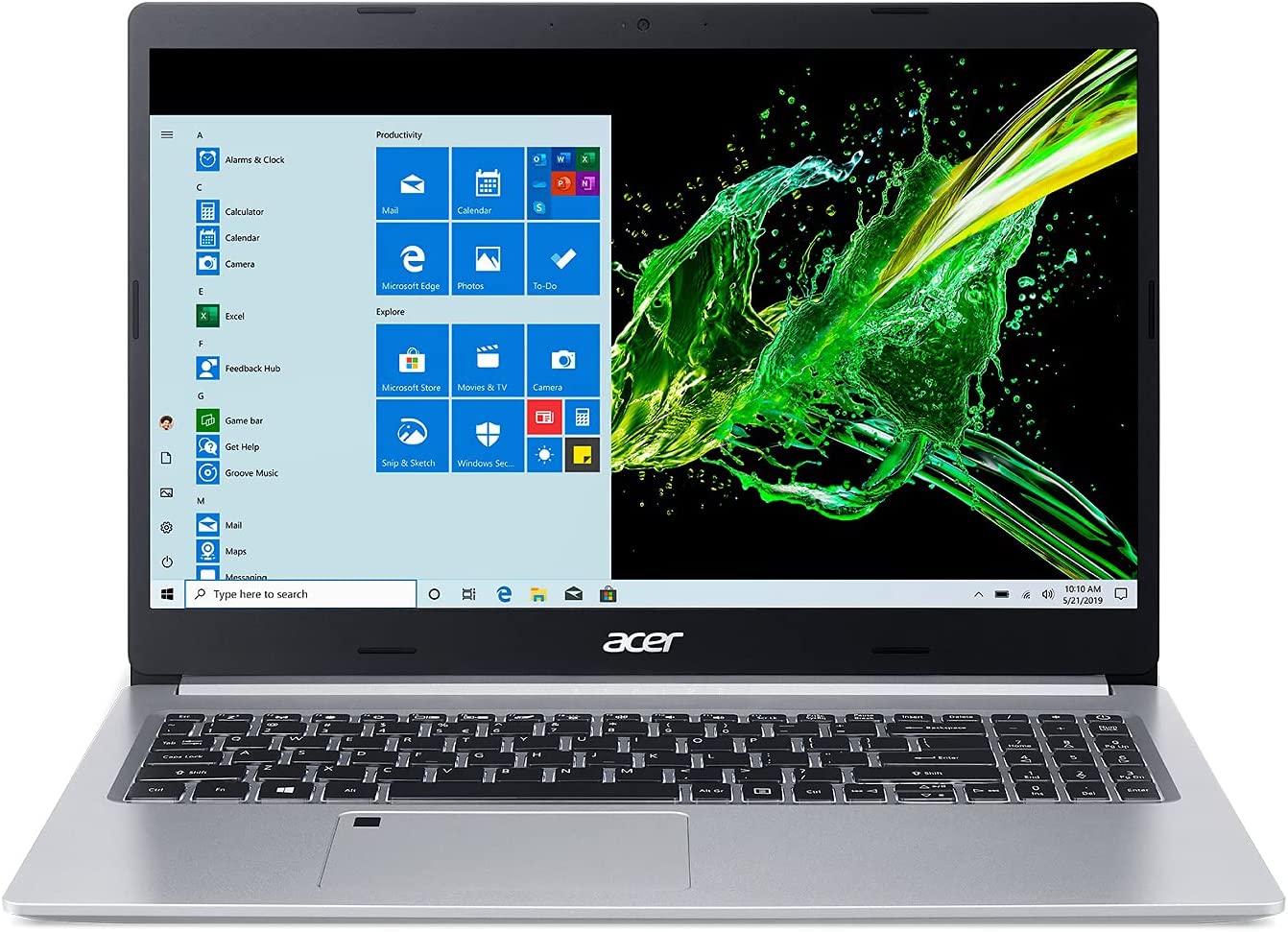 Acer Aspire 5 A515-55-56VK, 15.6" Full HD IPS Display, 10th Gen Intel Core i5-1035G1, 8GB DDR4, 256GB NVMe SSD, Intel Wireless WiFi 6 AX201, Fingerprint Reader, Backlit Keyboard, Windows 10 Home