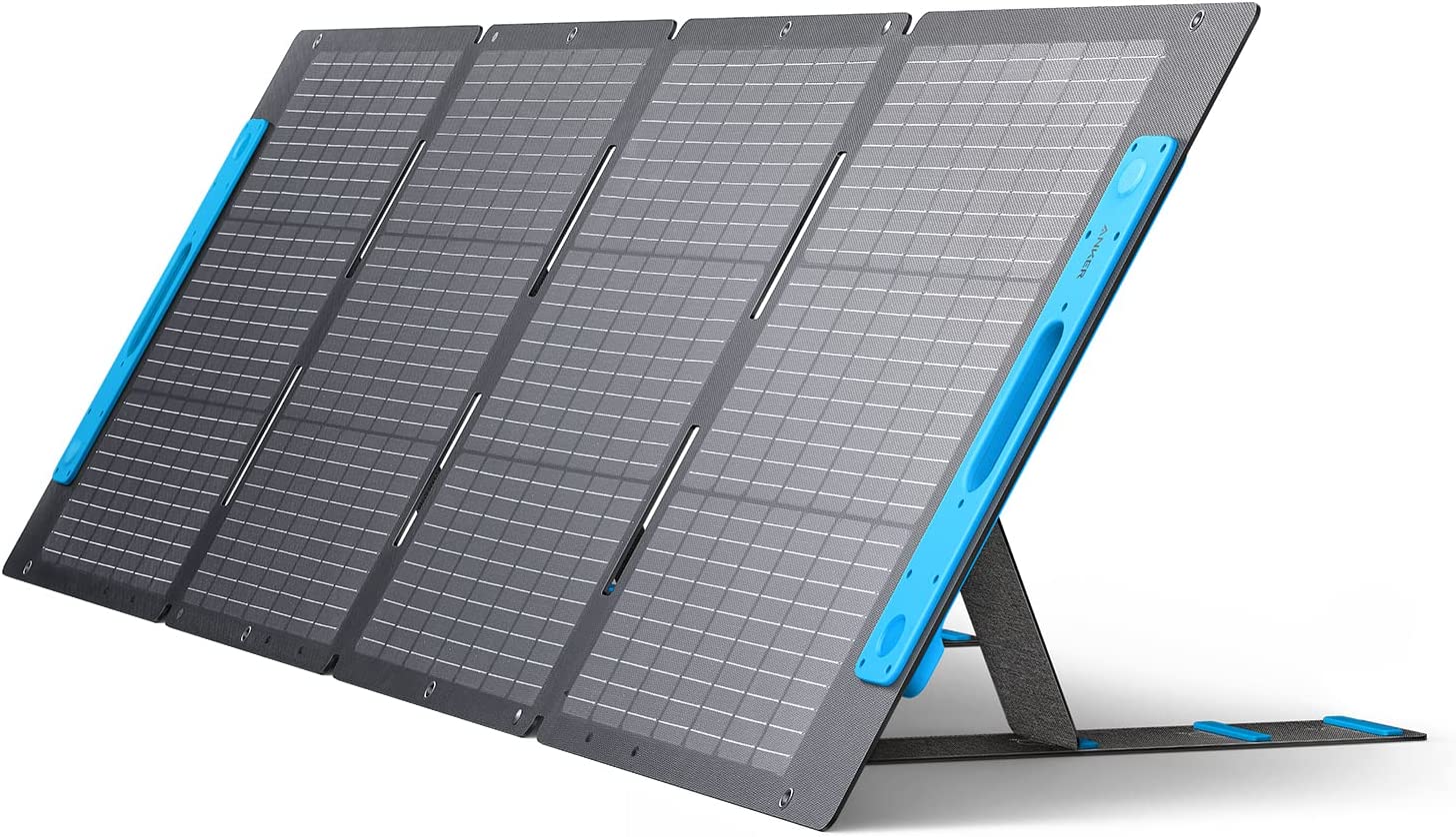 Anker 531 Solar Panel， 200W Foldable Portable Solar Charger， IP67 Waterproof， 23% Higher Energy Conversion Efficiency， Smart Sunlight Alignment via Suncast， for Camping， RV (Only for 767 Powerhouse)