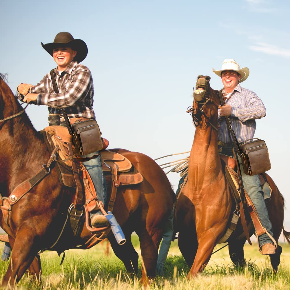 Jack&Chris Leather Messenger Bag for Men, Man Purse Crossbody Bags for Work Business