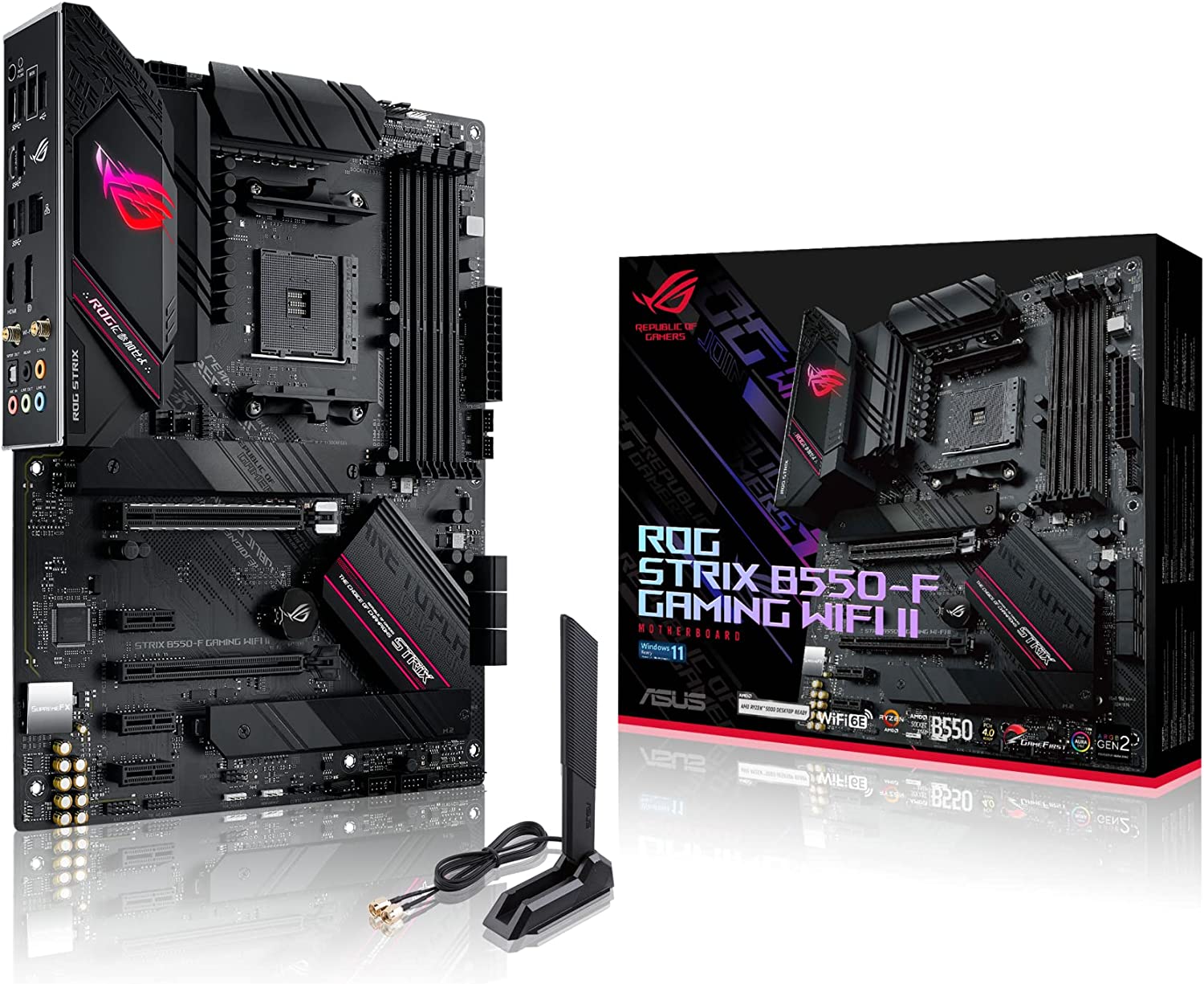 Asus ROG Strix B550-F Gaming WiFi II AMD AM4 (3rd Gen Ryzen) ATX Gaming Motherboard (PCIe 4.0,WiFi 6E, 2.5Gb LAN, BIOS Flashback, HDMI 2.1, Addressable Gen 2 RGB Header and Aura Sync)