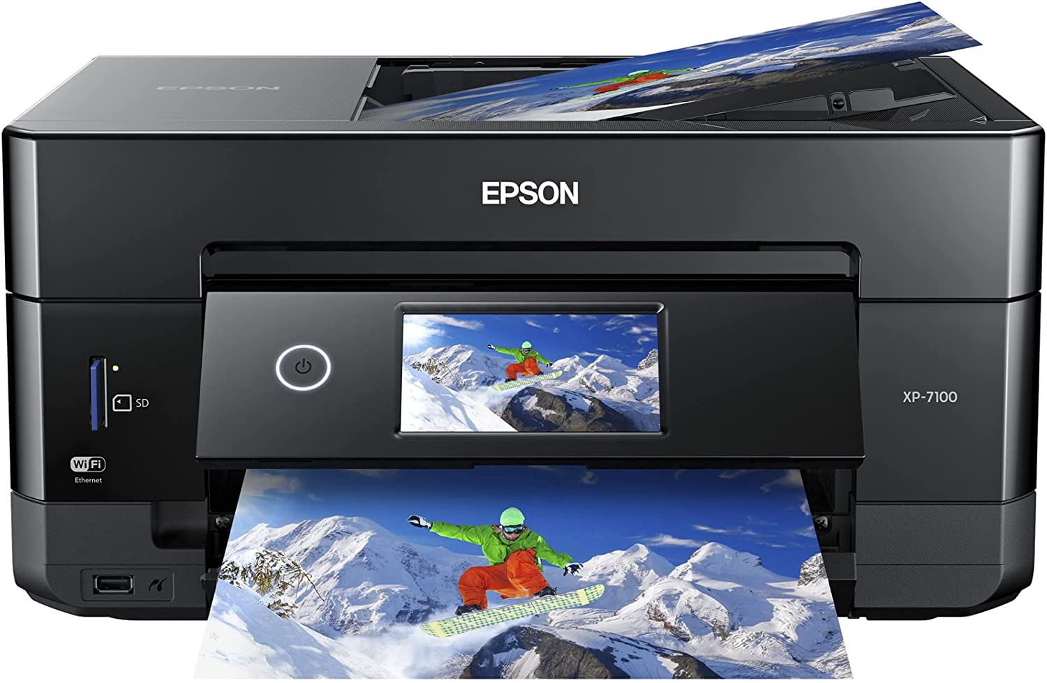 Epson Expression Premium XP-7100 Wireless Color Photo Printer with ADF, Scanner and Copier, Black