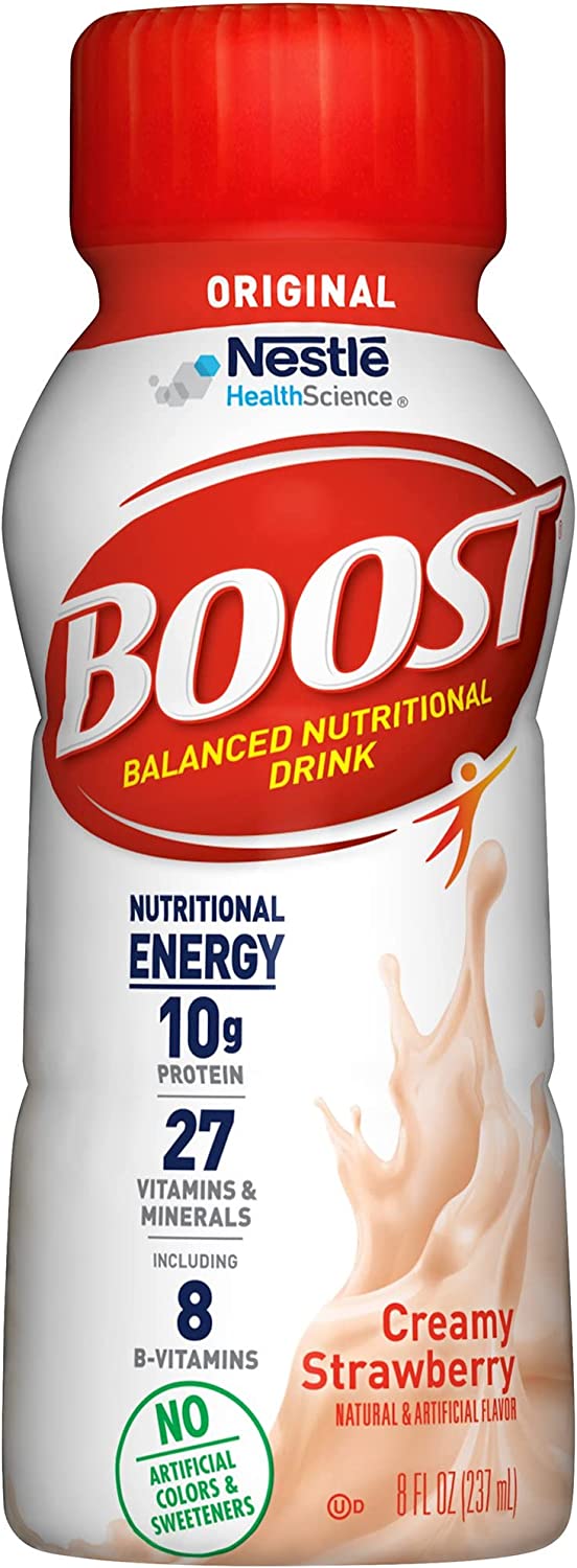 BOOST Original Nutritional Drink, Creamy Strawberry, 8 fl oz (Pack of 24)