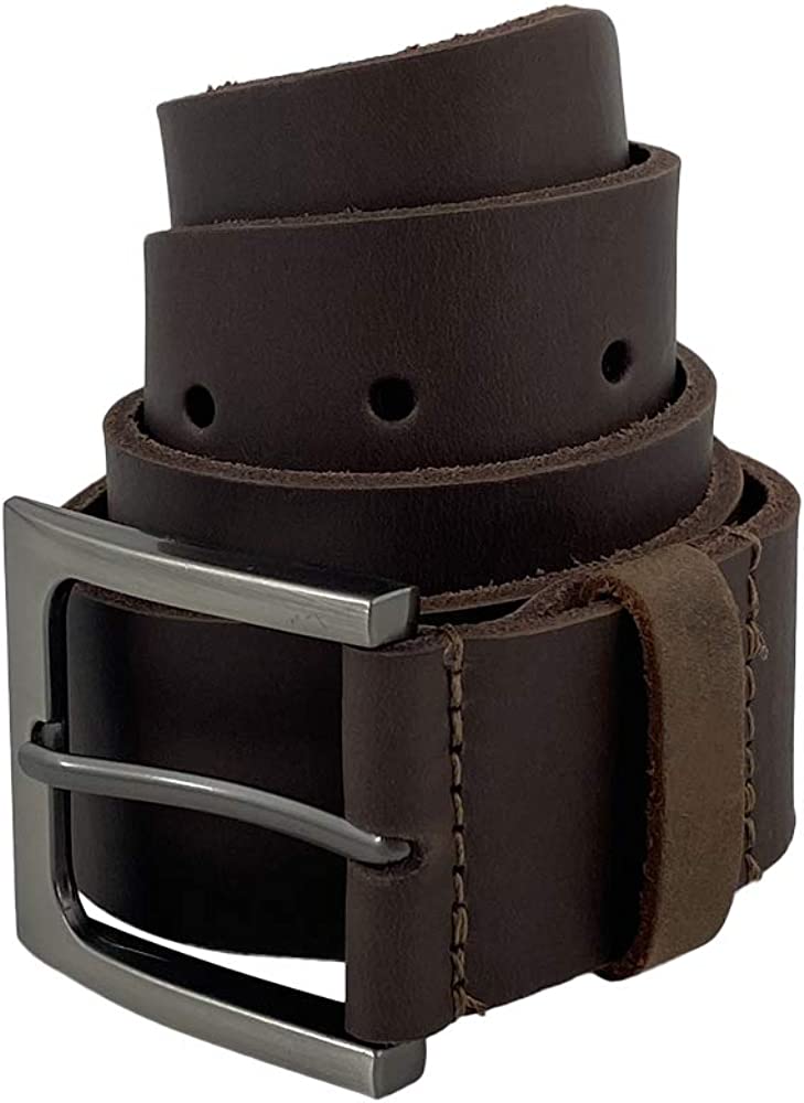 Hide & Drink, Men's Rustic Thick Leather Belt Handmade :: Bourbon Brown