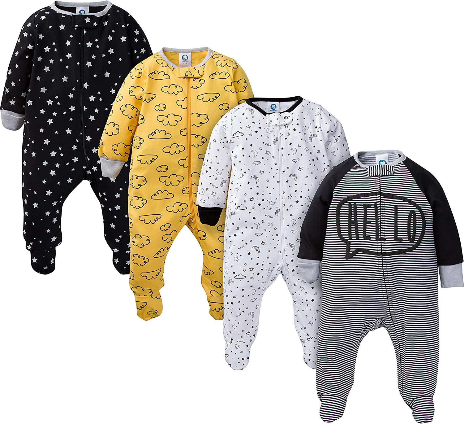 Gerber baby-boys 4 Pack Sleep 'N Play Footie