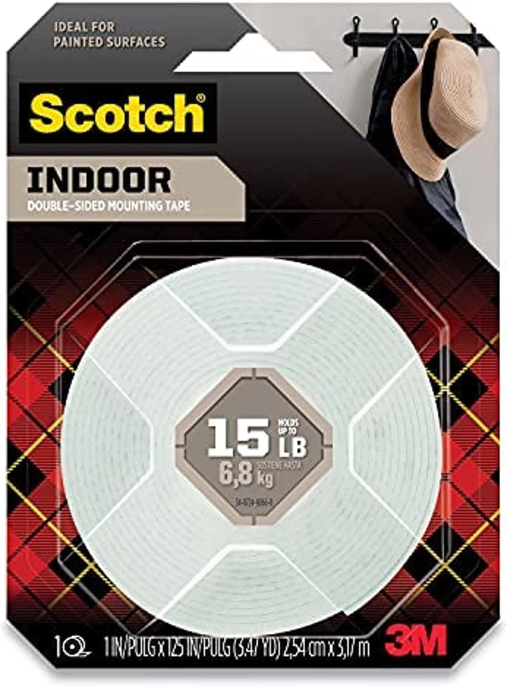 Scotch Brand 112L Double-sided Mounting Tape, 1 in x 125 in, White