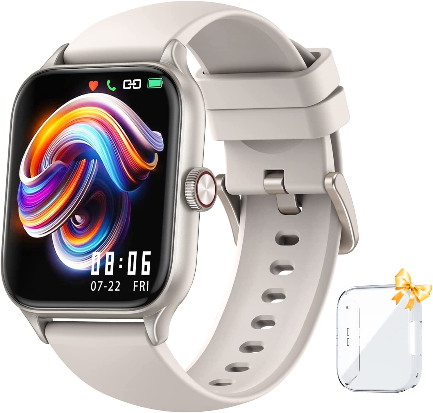 ANDFZ Smart Watch (Receive & Dial), Newest 1.85" TFT HD Display Smart Watch , Smart Watch for Android Phones with Pedometer, Heart Rate, SMS Reminder, AI Voice, Android Smart Watch for Women Men