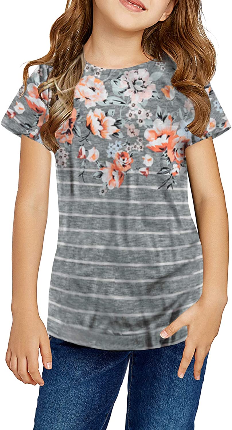 Dokotoo Girls Cute Summer Short Sleeve T Shirts Sweat Girls' Tops, Tees & Blouse