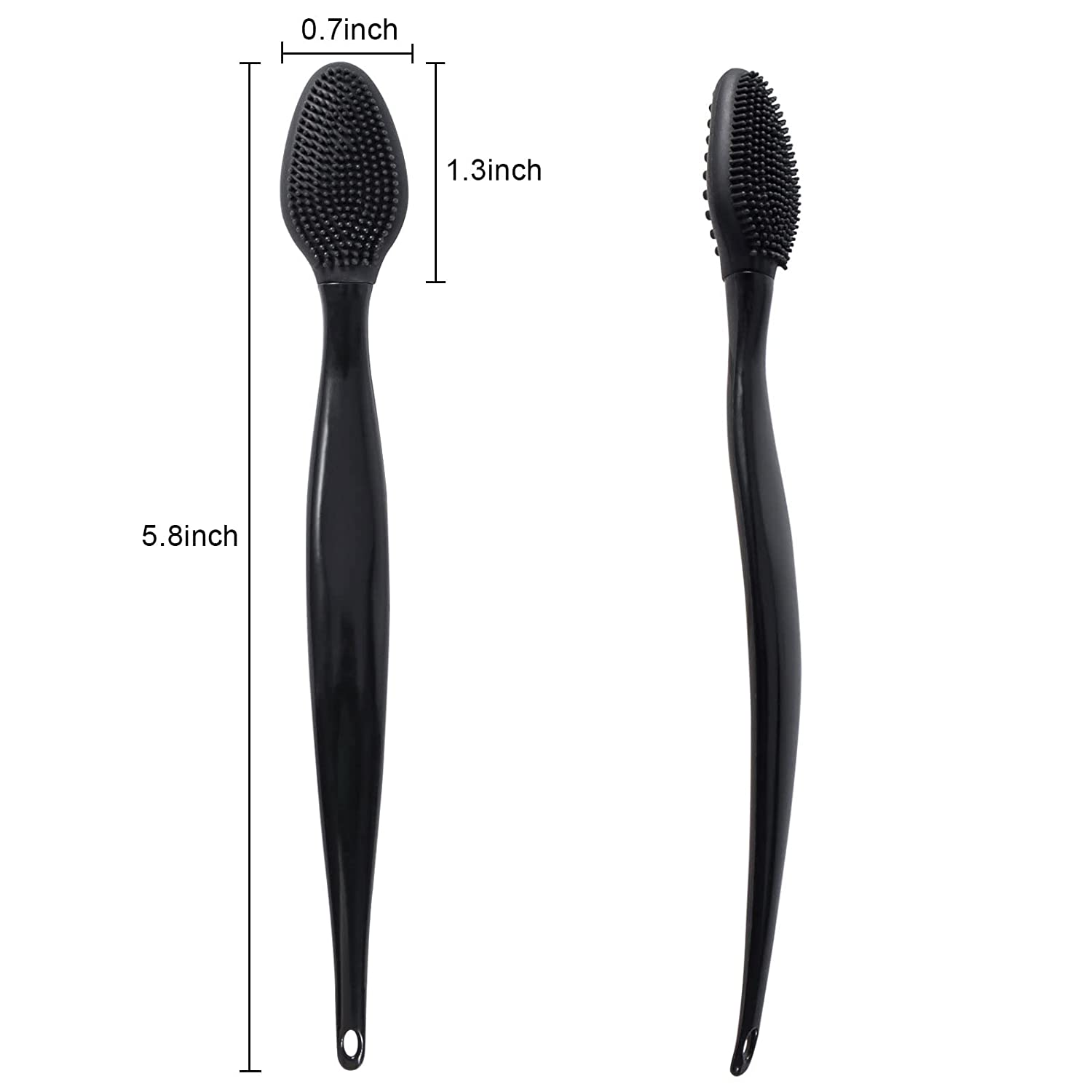 16 Pcs Black Silicone Lip Exfoliating Brushes, Raploy Double-Sided Soft Silicone Lip Scrub Brush Exfoliator Tool for Skincare, Smoother Lip