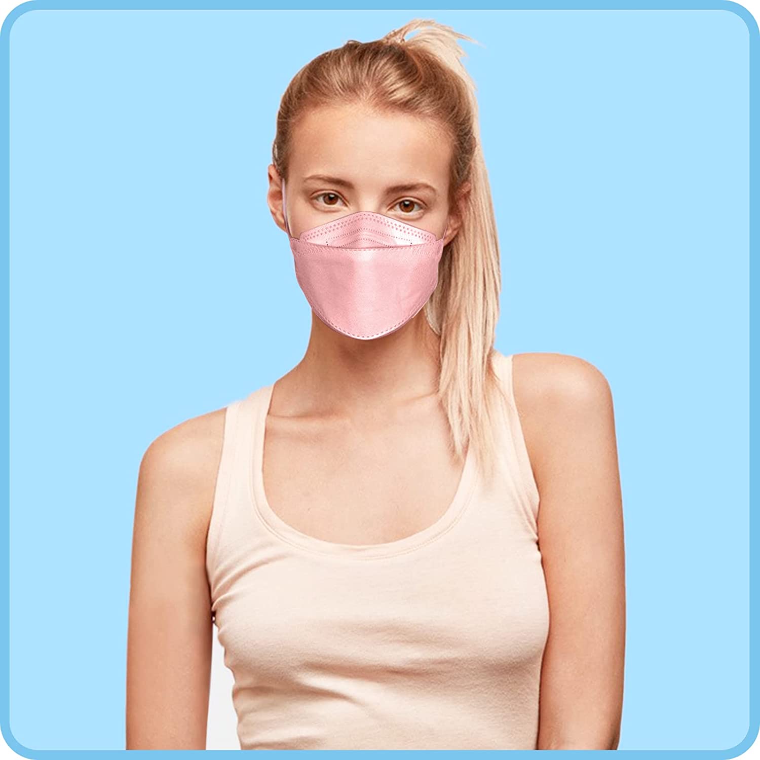 60PCS Muticolor KF94 Mask Fish Type 4 Layer Protective Face Masks 3D Mouth Cover with Elastic Earloop [Individually Packaged] Fish Type KF94 Adult with Soft Earloops and Nose Clip [60 Pcs, Multicolor]