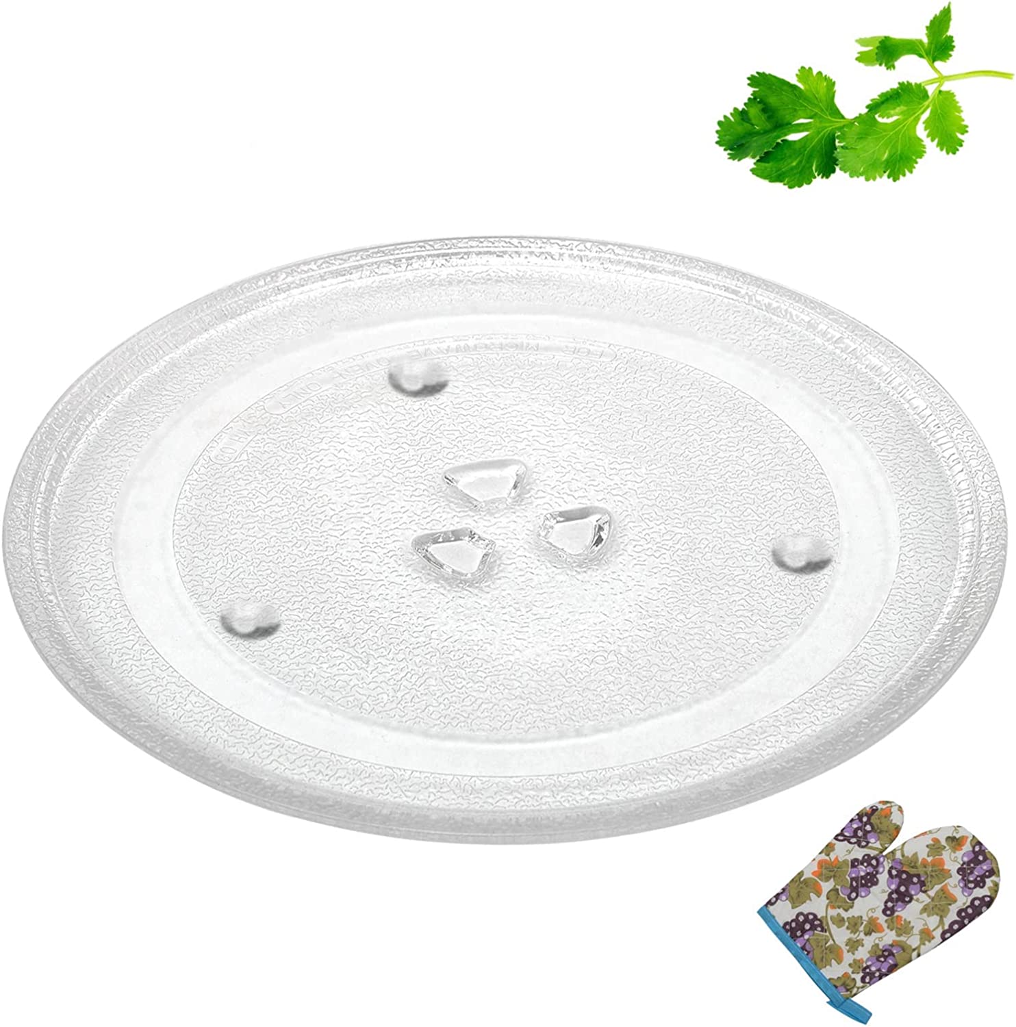 Microwave Glass Plate Replacement, 16-1/2" Microwave Turntable Tray Glass Plate Replacement, Universal Microwave Glass Turntable Round Plate Cooking Tray Replacement Accessories