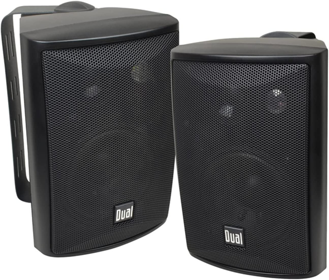 Dual Electronics LU43PB 3-Way High Performance Outdoor Indoor Speakers with Powerful Bass | Effortless Mounting Swivel Brackets | All Weather Resistance | Expansive Stereo Sound Coverage | Sold in Pai