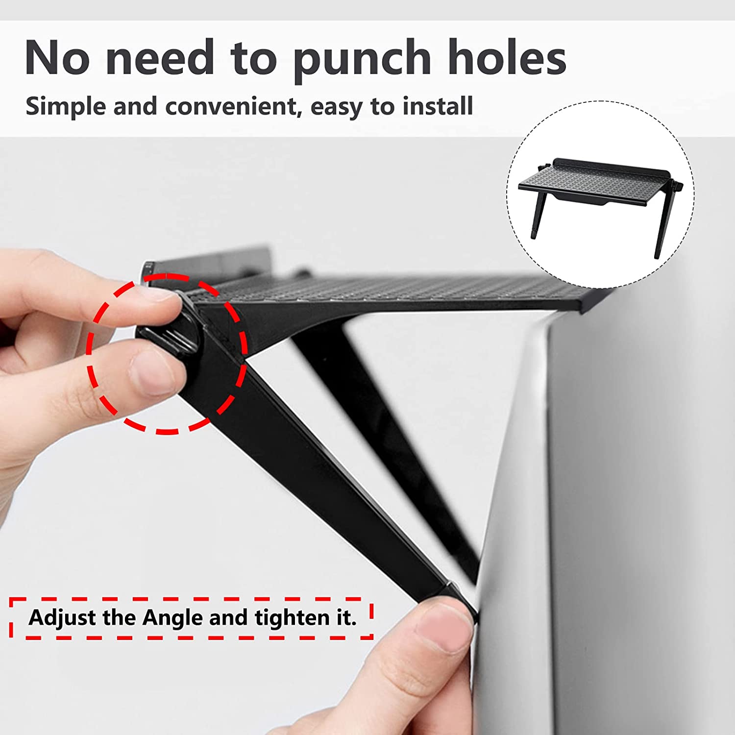 2 Pieces TV Top Shelf， Computer Screen Top Storage Bracket， Adjustable Monitor Top Shelf for Cellphone Stand， Streaming Devices， Media Boxes， Speakers， Game Console and Router