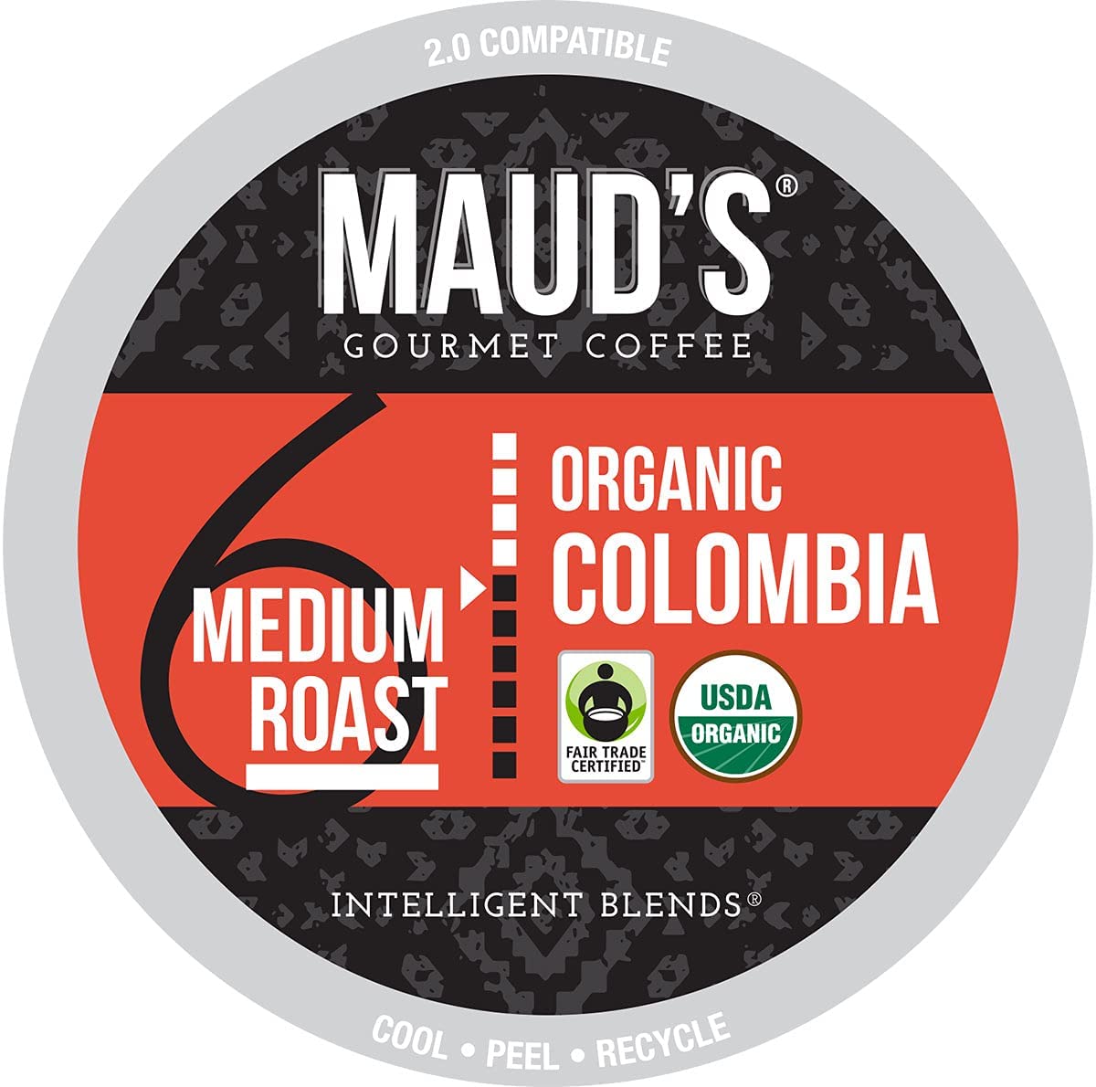 Maud&#39;s Organic Colombian Coffee (Organic Medium Roast Coffee)， 24ct. Solar Energy Produced Recyclable Single Serve Fair Trade Single Origin Organic Coffee Pods - 100% Arabica Coffee， KCup Compatib